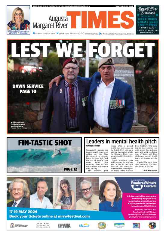 Augusta Margaret River Times - Friday, 26 April 2024 edition